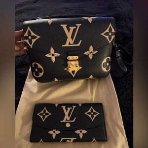 Louis Vuitton Empreinte Monogram Giant Pochette Metis Black Beige